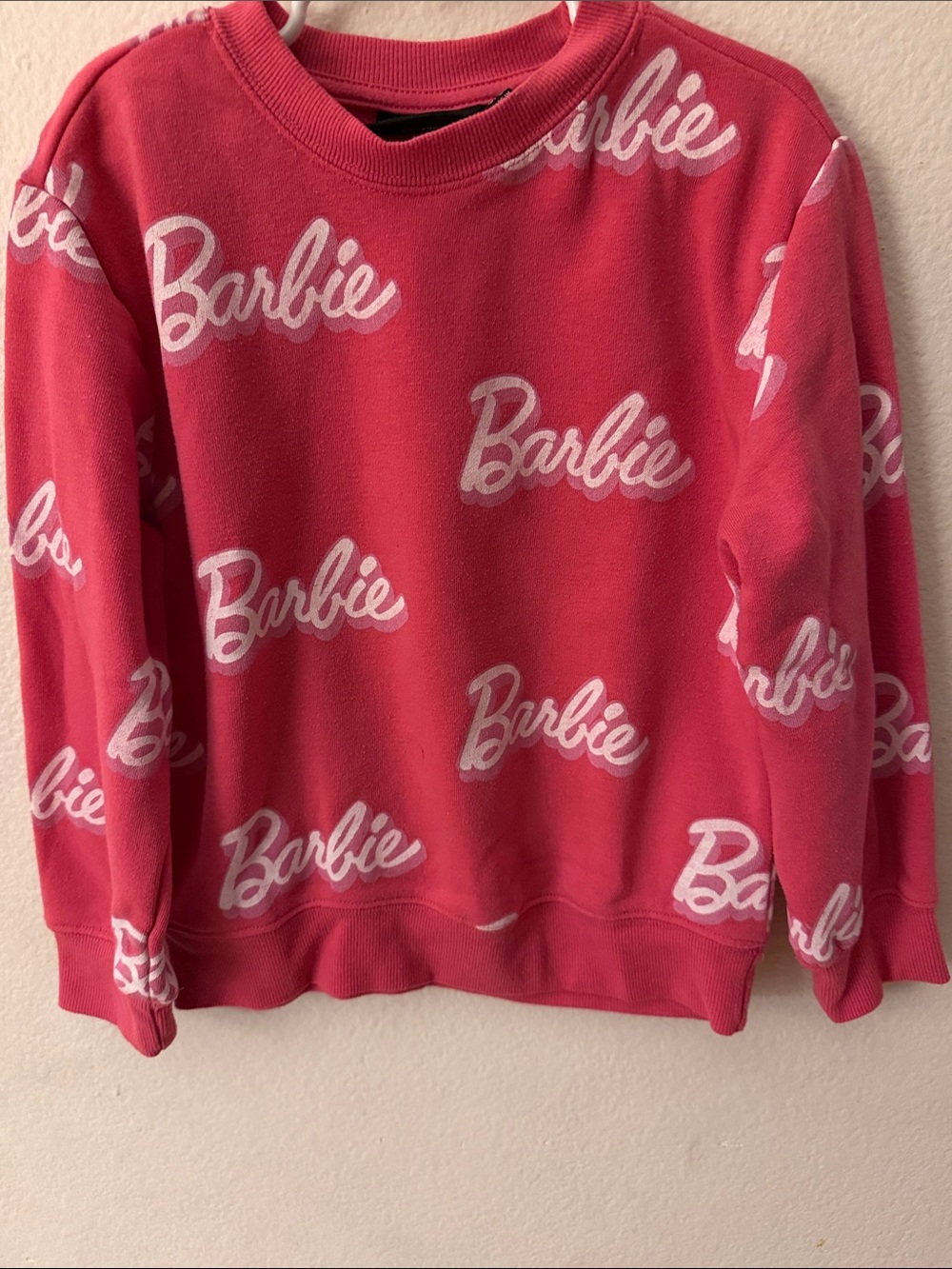 Barbie Hot Pink Logo Crewneck Sweatshirt